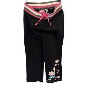 2011 Hello Kitty black and pink sweatpants youth large Sanrio 10-12